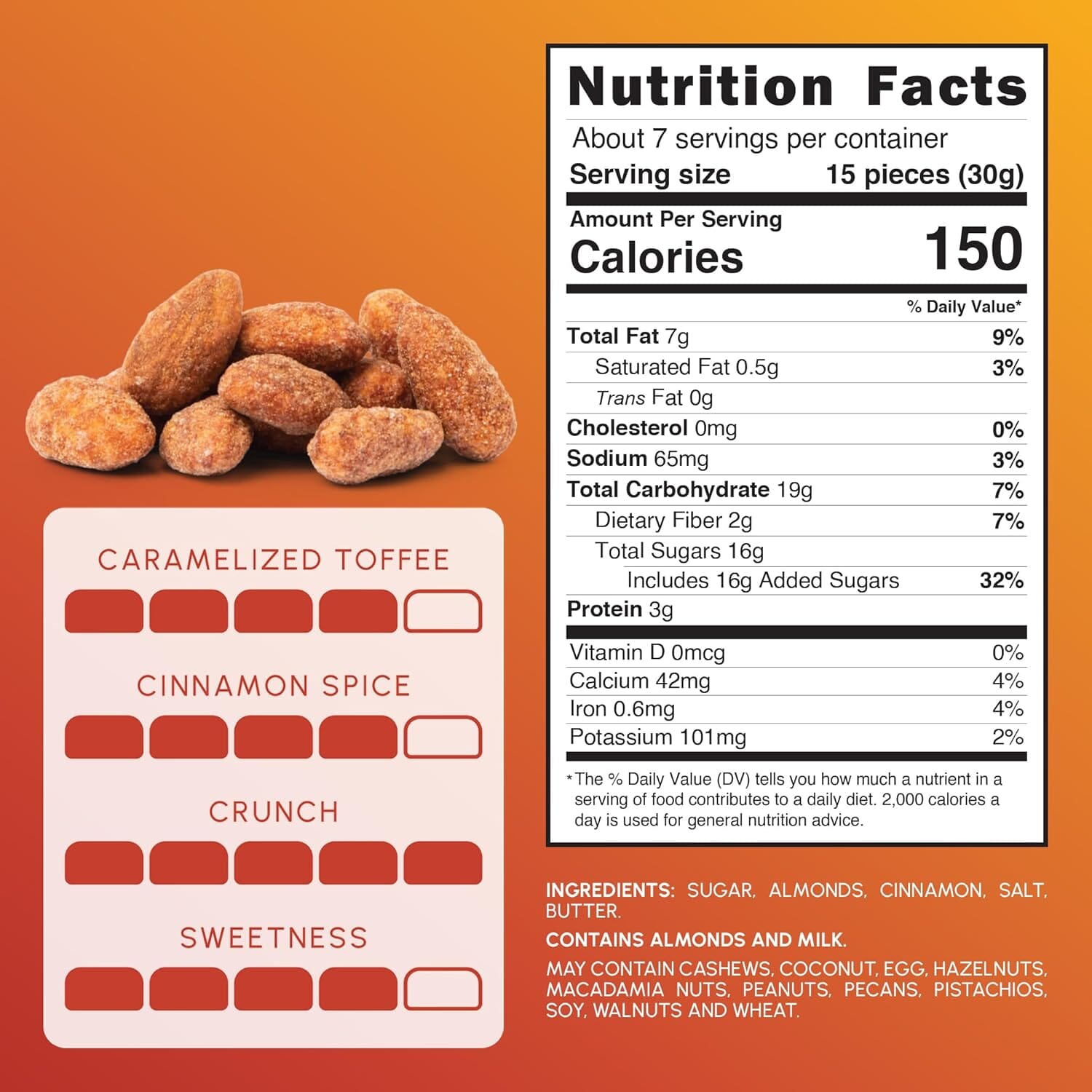 Snackathon Cinnamon Toffee Almonds, Resealable Bag Snackathon 