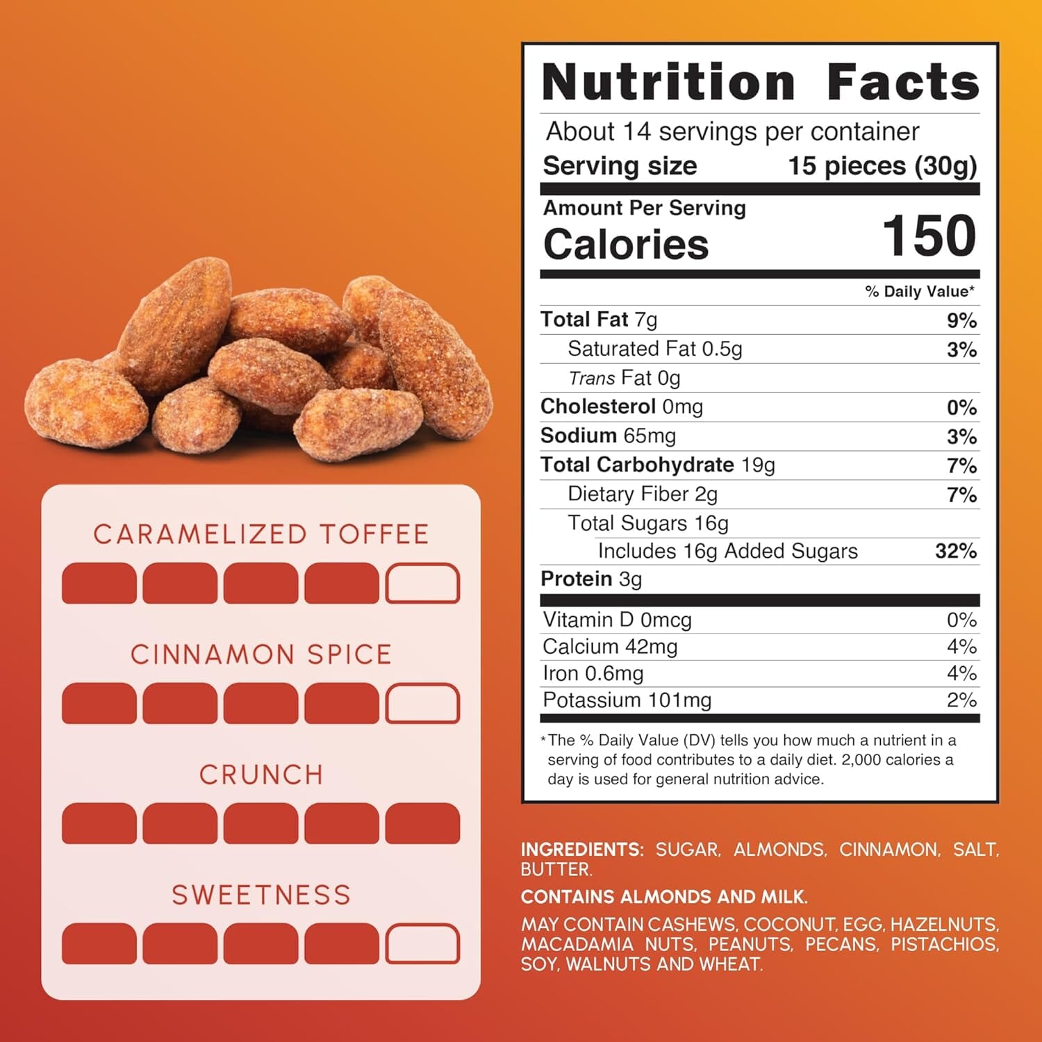 Snackathon Cinnamon Toffee Almonds, Resealable Bag Snackathon 
