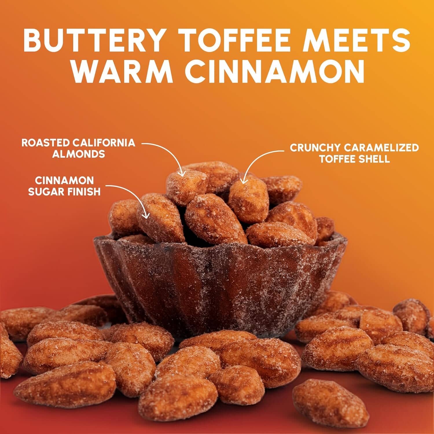 Snackathon Cinnamon Toffee Almonds, Resealable Bag Snackathon 