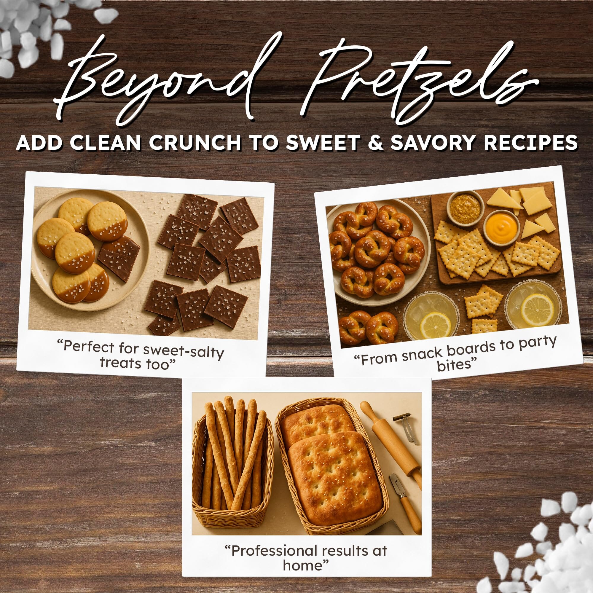 Snackathon Coarse Pretzel Salt, Heat Resistant Large Crystals Snackathon 