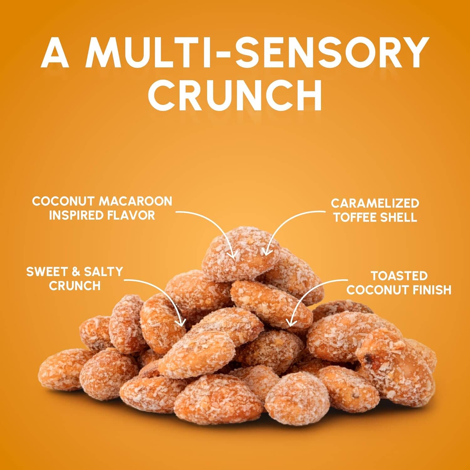 Snackathon Coconut Macaroon Toffee Almonds, Resealable Bag Snackathon 