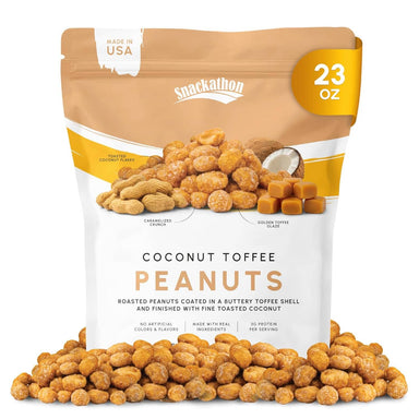 Snackathon Coconut Toffee Peanuts,Resealable Bag Snackathon 23 Ounce 