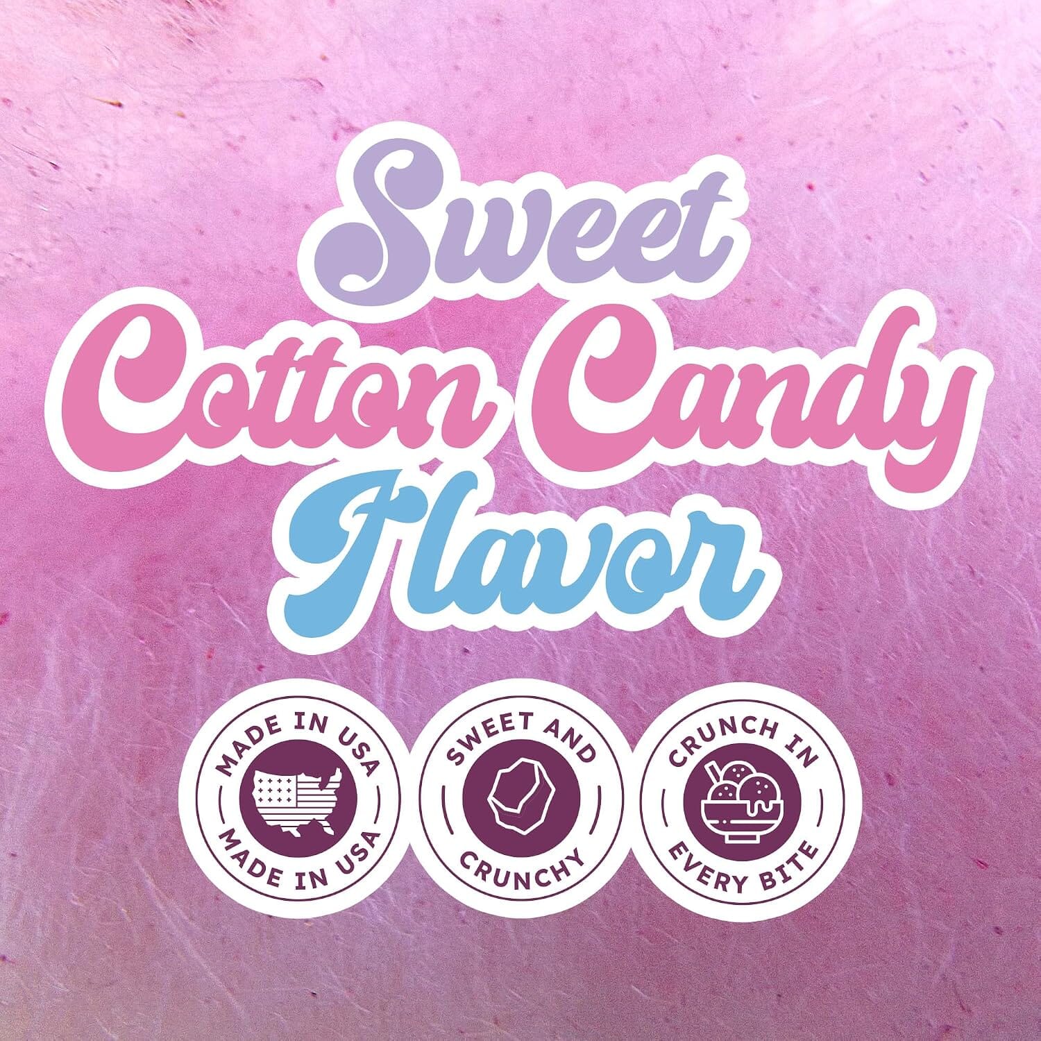 Snackathon Cotton Candy Crunch, 5 oz, Ice Cream Dessert Topping Sprinkles, Crunchy Cotton Candy Flavored Sprinkles, Colorful Crumble Bits for Ice Cream, Frozen Yogurt, Desserts & Cupcakes, Made in USA Snackathon 
