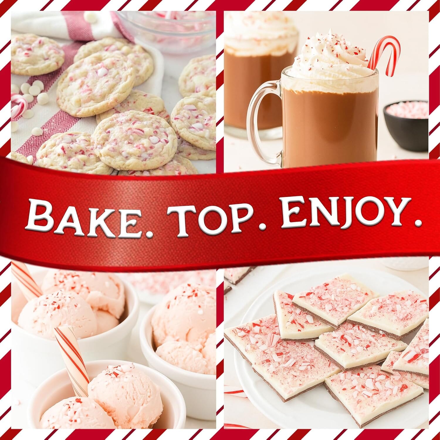 Snackathon Crushed Peppermint Candy Pieces, Natural Red & White Mint Bits, 19 Ounce Snackathon 