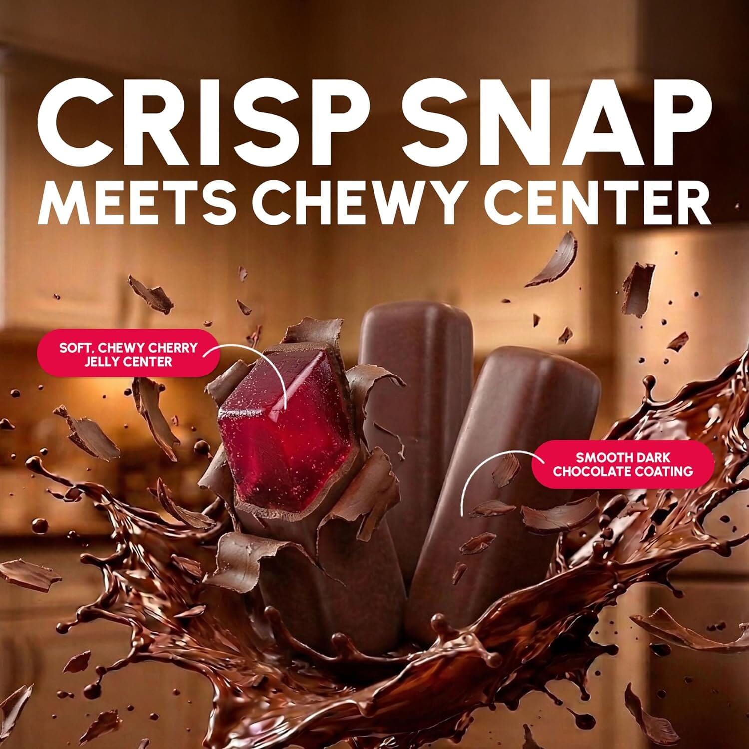 Snackathon Dark Chocolate Cherry Sticks, Resealable Bag Snackathon 