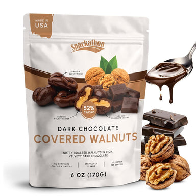 Snackathon Dark Chocolate Covered Walnuts Snackathon Dark Chocolate 6 Ounce 