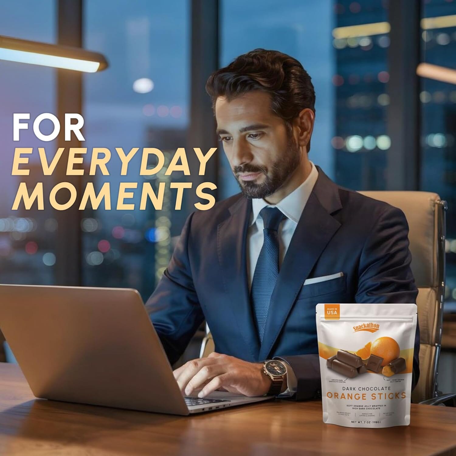 Snackathon Dark Chocolate Orange Sticks, 7 OZ Resealable Bag Snackathon Foods 