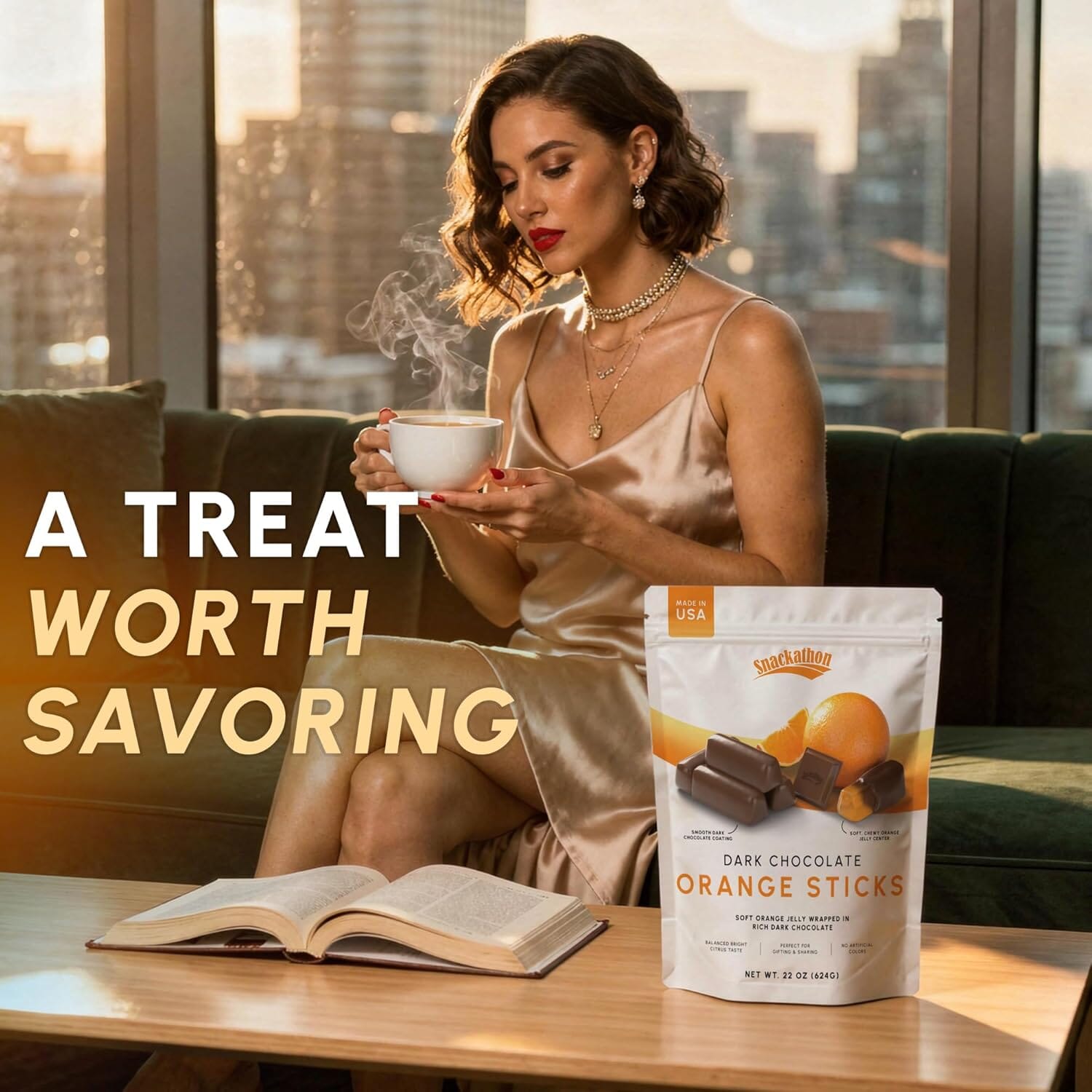 Snackathon Dark Chocolate Orange Sticks, 7 OZ Resealable Bag Snackathon Foods 