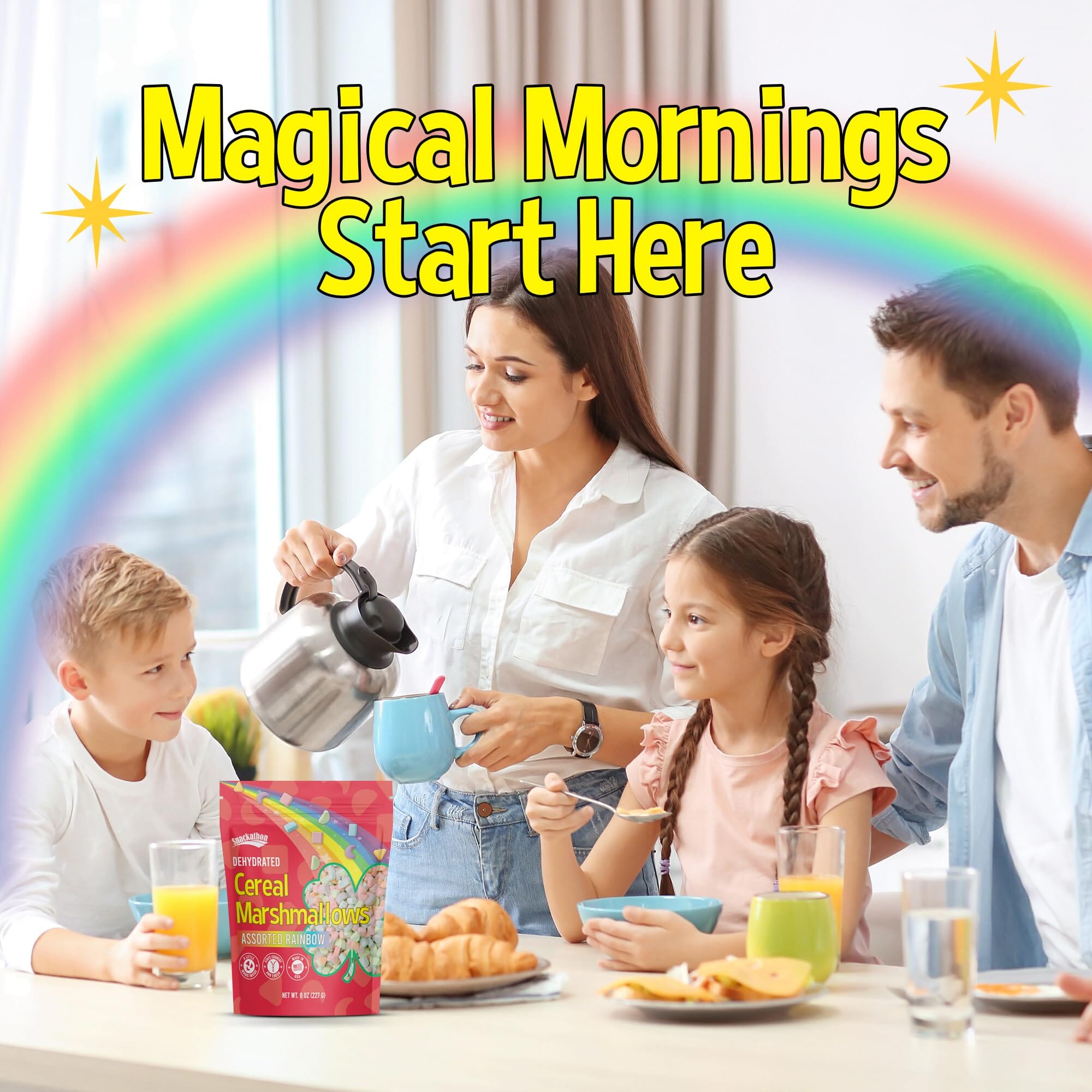 Snackathon Dehydrated Cereal Marshmallows - Assorted Rainbow Mini Bits, Various Sizes Snackathon 