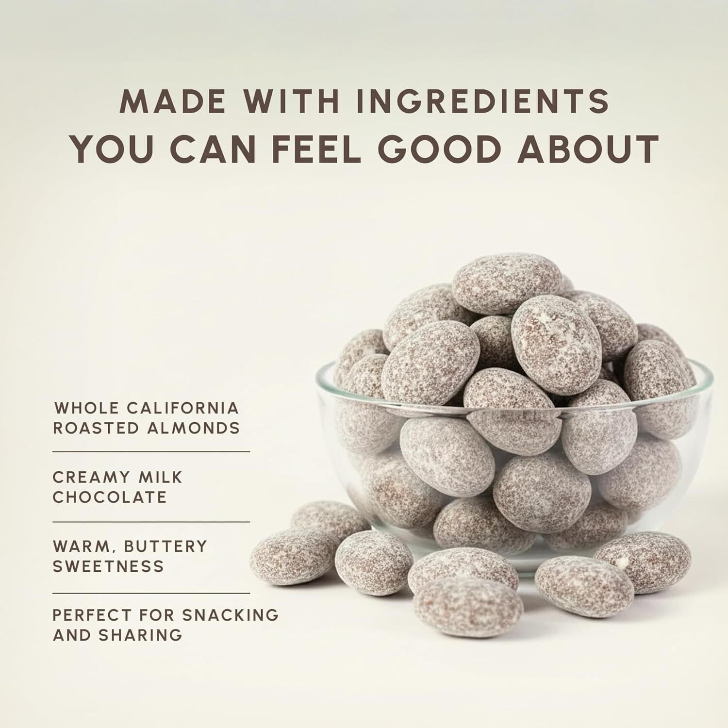 Snackathon Dusted Toffee Milk Chocolate Covered Almonds, 17.6 oz Resealable Bag Snackathon Foods 