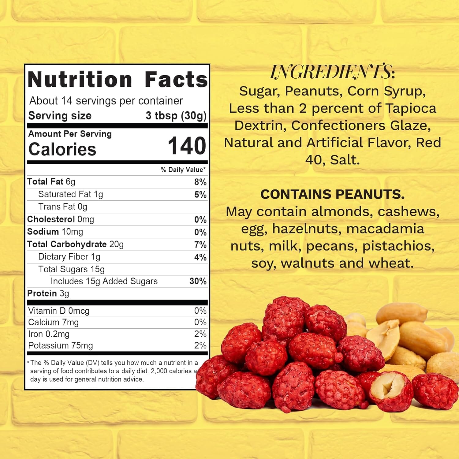 Snackathon French Burnt Peanuts, 15 oz – Classic Red Candy Coated Peanuts in Resealable Bag, Old Fashioned Sweet & Crunchy Snack, Made in USA, Great for Snacking & Sharing Snackathon 