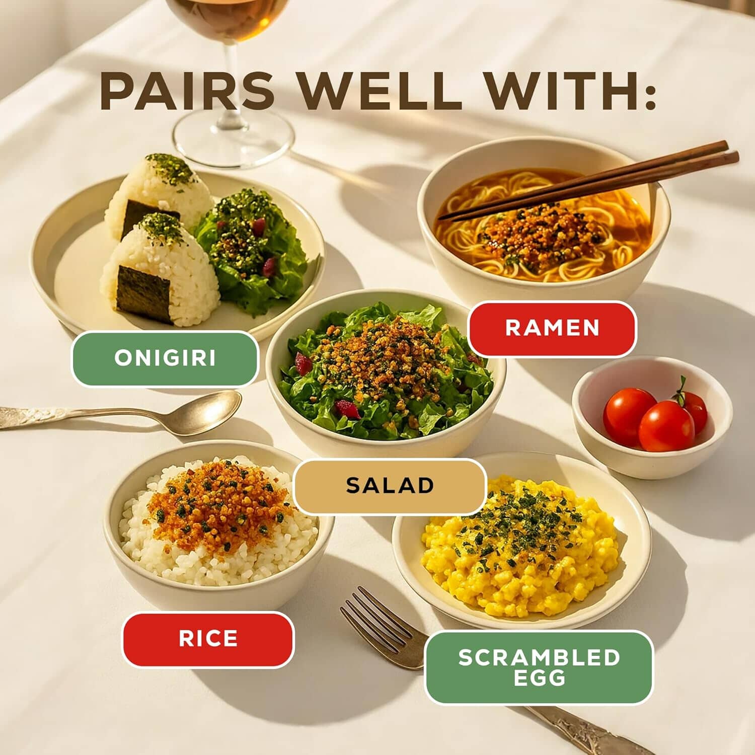 Snackathon Furikake Rice Seasoning, 3-Flavor Bundle (Nori Komi, Katsuo Fumi, Kimchi Flavored) Snackathon 