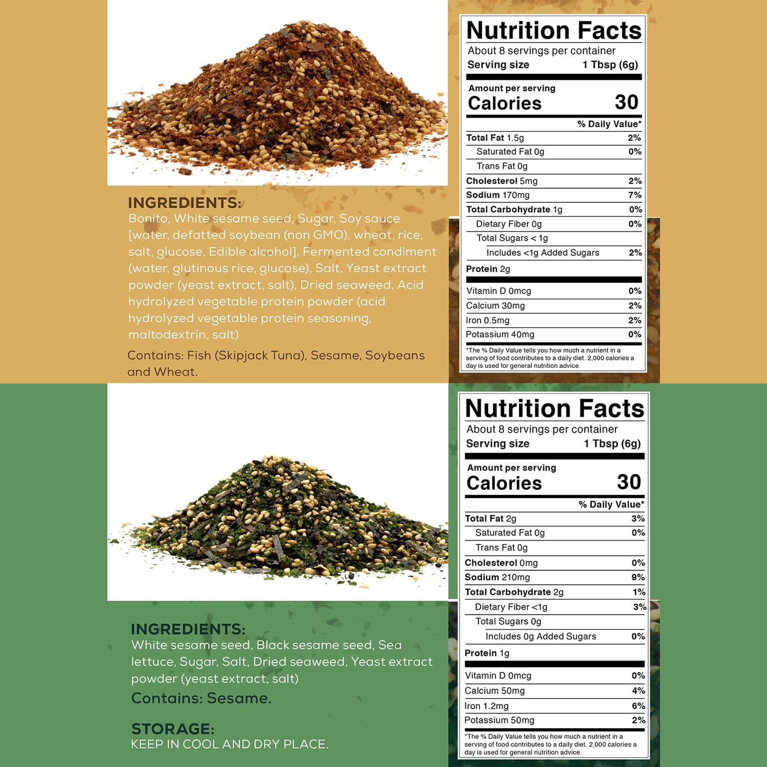 Snackathon Furikake Rice Seasoning, Japanese Spices Topper for Rice Ball, Salad, Stir Fried Vegetables (Pack of 2, Nori Katsuo) Snackathon 