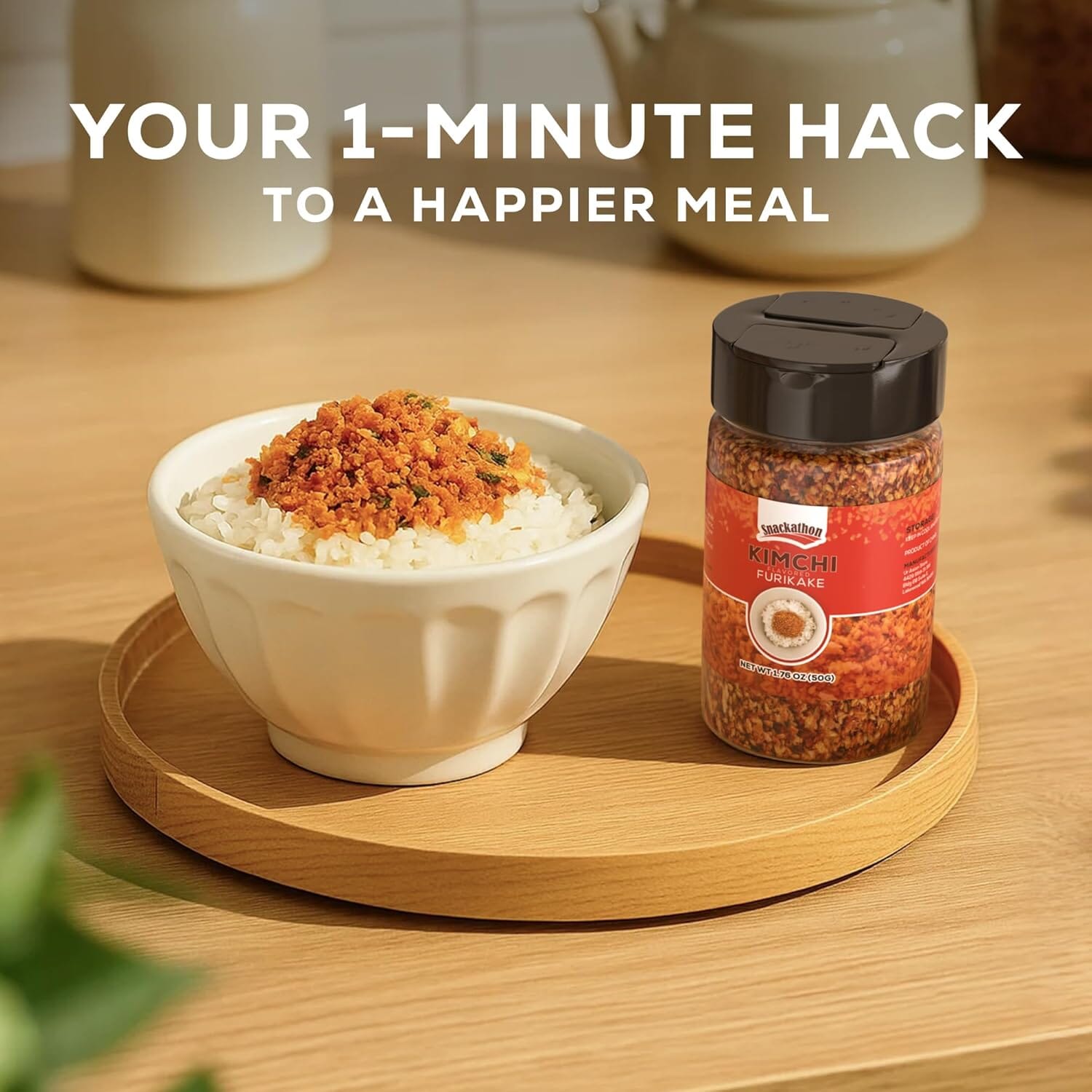 Snackathon Furikake Rice Seasoning, Kimchi Flavored, Japanese Spices Topper for Rice Ball 1.76 oz Jar (Pack of 1) Snackathon 