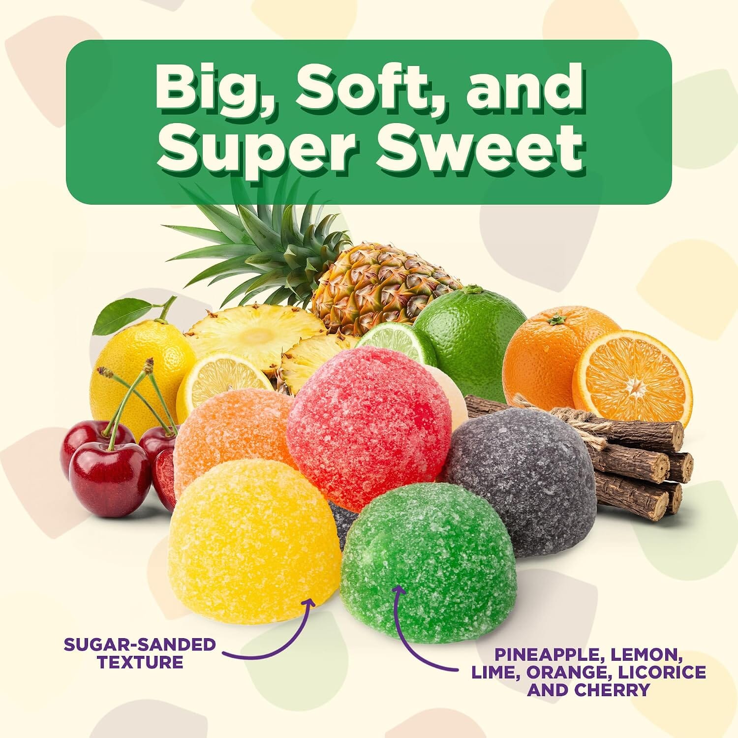 Snackathon Giant Gum Drops Candy, Jumbo Soft & Chewy Jelly Gumdrops Snackathon 