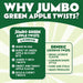 Snackathon Green Apple Licorice Twists, 15.2 oz, Jumbo Chewy Licorice Sticks Snackathon 