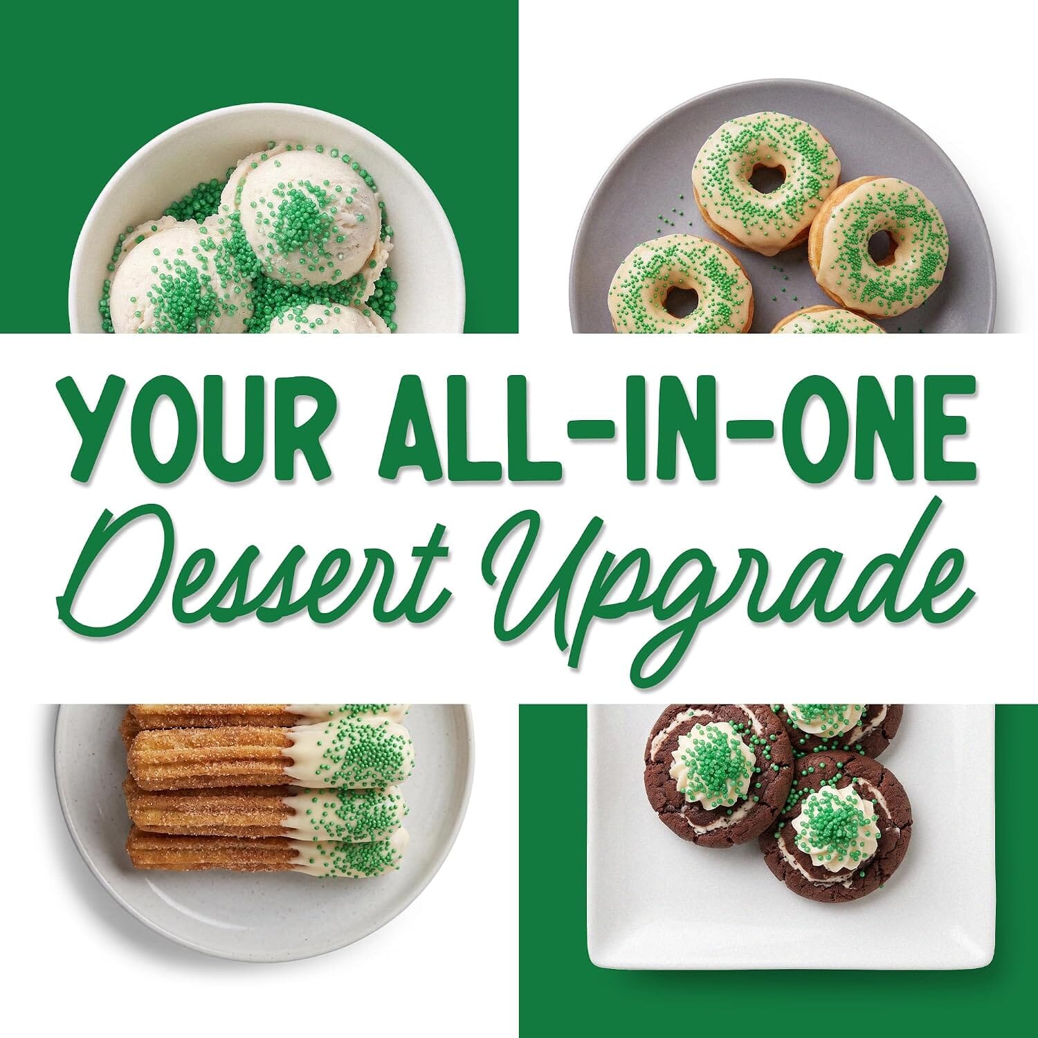 Snackathon Green Nonpareils Sprinkles, 7 oz, Festive Sugar Dot Sprinkles Snackathon 