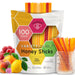 Snackathon Honey Sticks Variety Pack, Fruit-Flavored Honey Straws Snackathon 5 Fruity Flavors 100 Count (500g) 