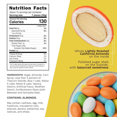 Snackathon Jordan Almonds, Assorted Pastel Candy-Coated Almonds, 1 LB Resealable Bag, Made in USA Snackathon 