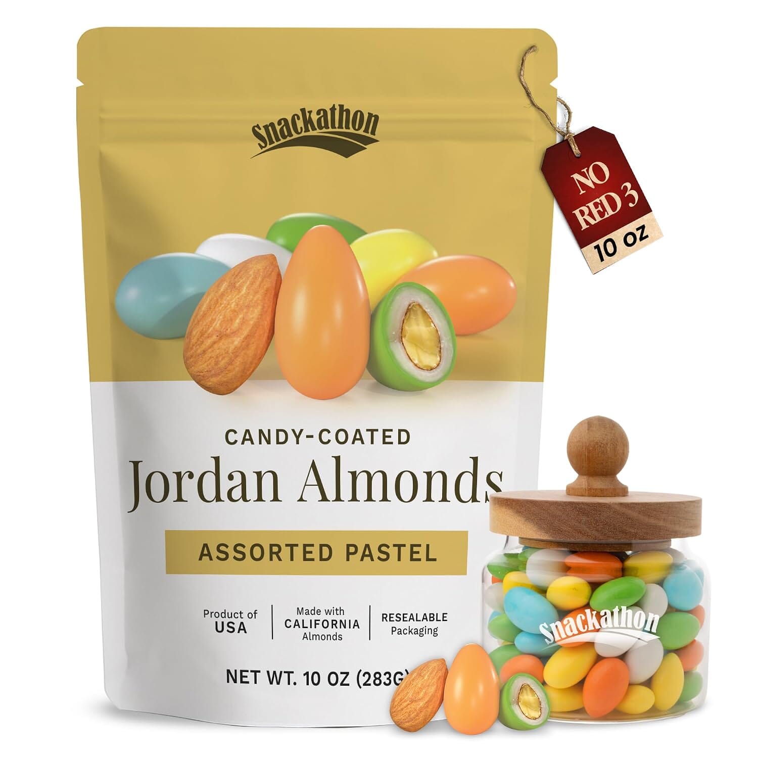 Snackathon Jordan Almonds – Assorted Pastel Candy-Coated Almonds Snackathon Assorted Pastel 10 Ounce 