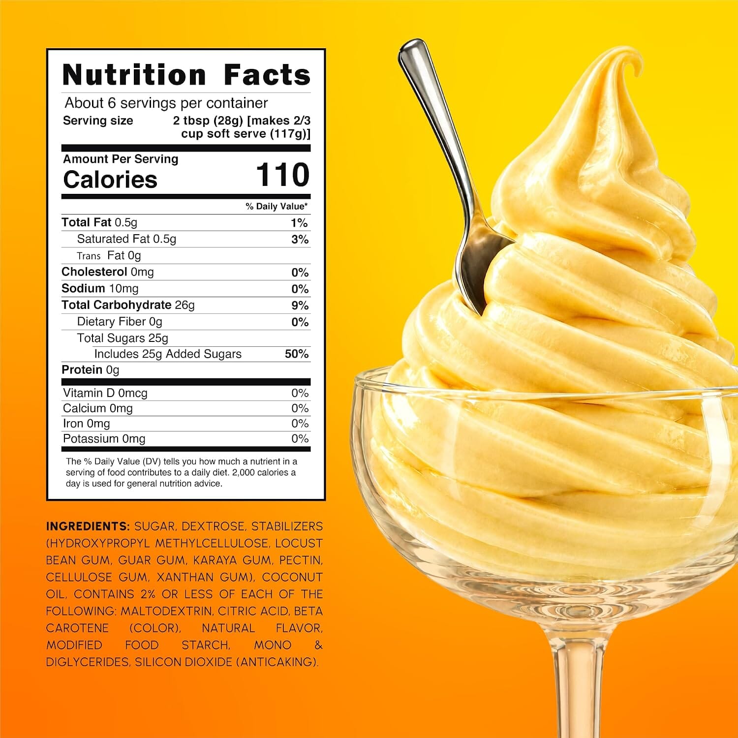 Snackathon Mango Soft Serve Ice Cream Mix, Dairy Free Gluten Free Powder Mix Snackathon 