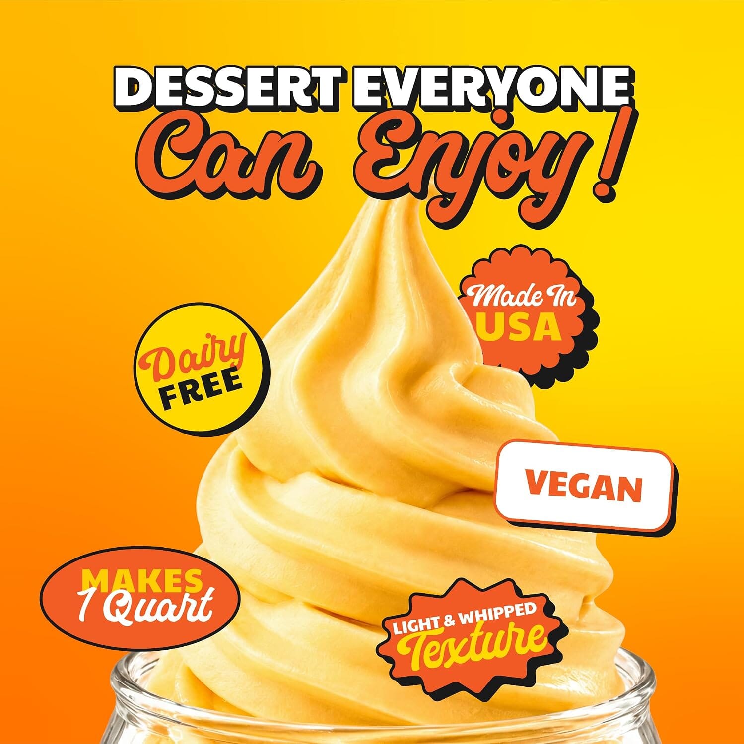 Snackathon Mango Soft Serve Mix, Dairy Free Powder, Fruity Soft Serve Ice Cream Mix for Ice Cream Maker, Soft Serve Machine, Whip-Style Frozen Treats, Gluten-Free, Made in USA Snackathon 