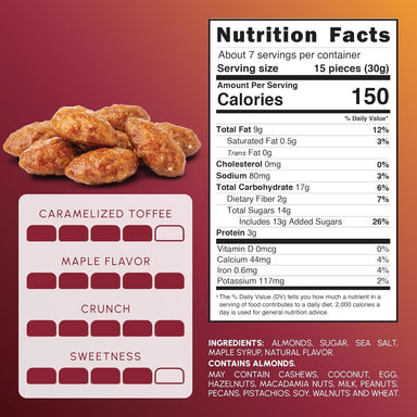 Snackathon Maple Toffee Almonds, Resealable Bag Snackathon 