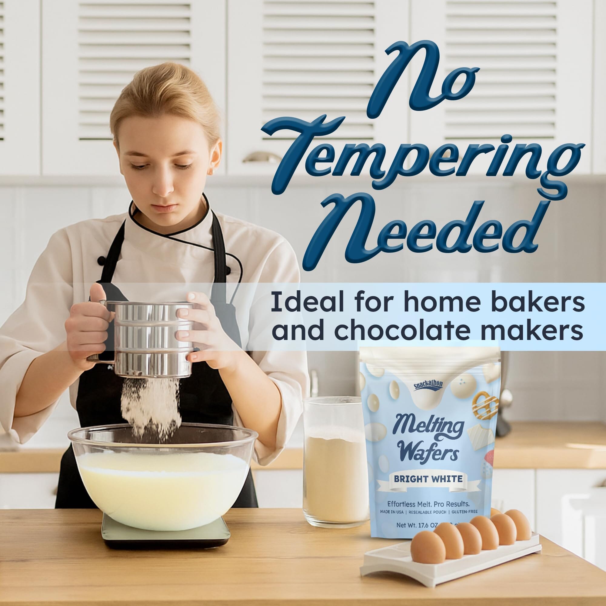 Snackathon Melting Wafers - Milk Compound Chocolate Coating, 17.6 OZ (Multiple Flavors) Snackathon 