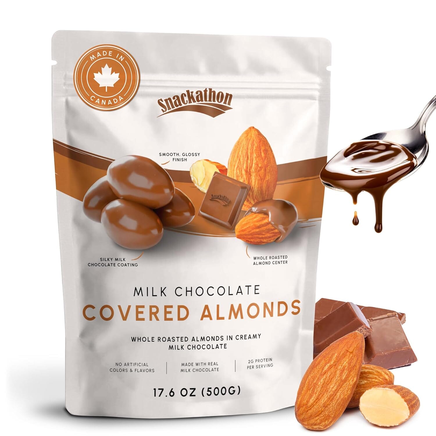 Snackathon Milk Chocolate Covered Almonds, Resealable Bag Snackathon 