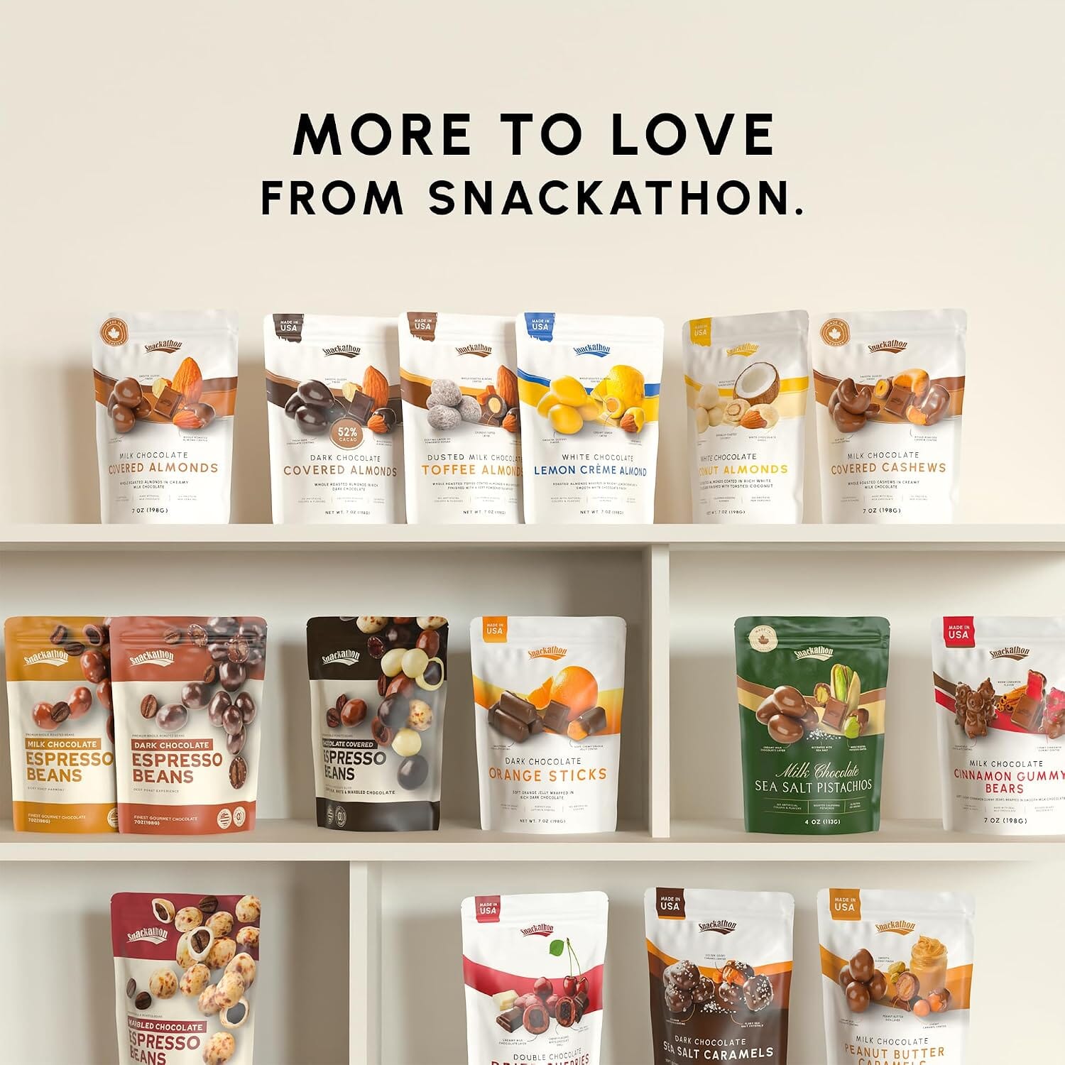 Snackathon Milk Chocolate Covered Almonds, Resealable Bag Snackathon 