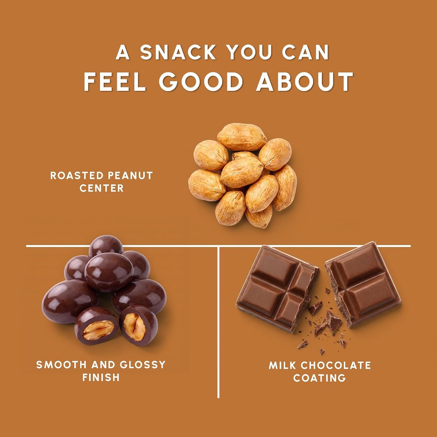 Snackathon Milk Chocolate Covered Peanuts, Crunchy & Creamy Chocolate Coated Peanuts Snackathon 