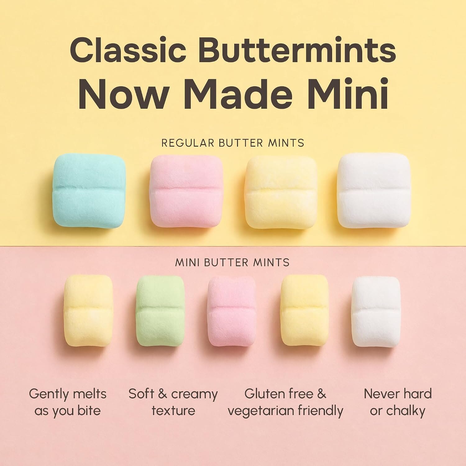 Snackathon Mini Assorted Pastel Buttermints, Soft After-Dinner Mints Snackathon 