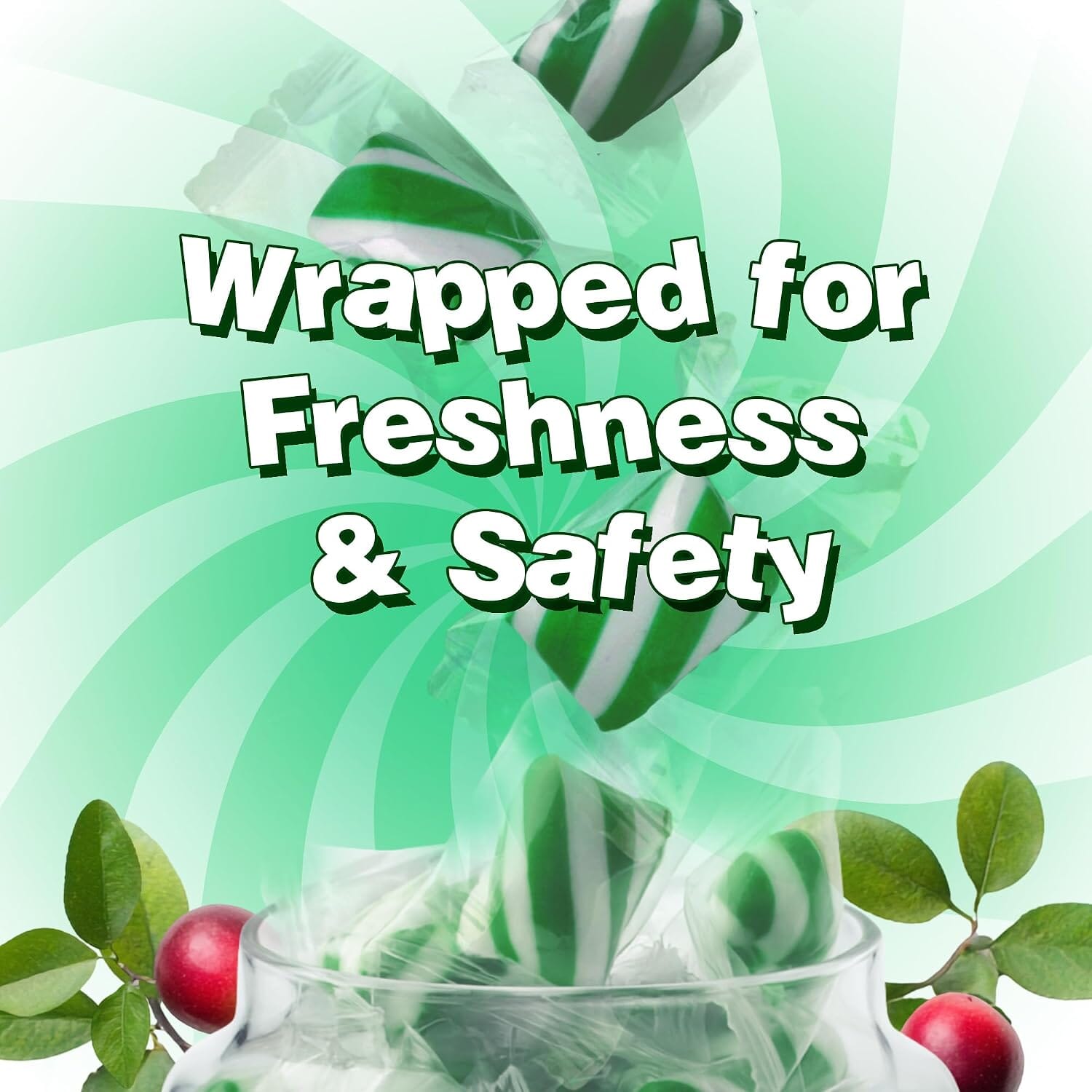 Snackathon Mint Twists Candy, Green & White, 1 Pound Snackathon 