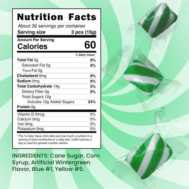 Snackathon Mint Twists Candy, Green & White, 1 Pound Snackathon 