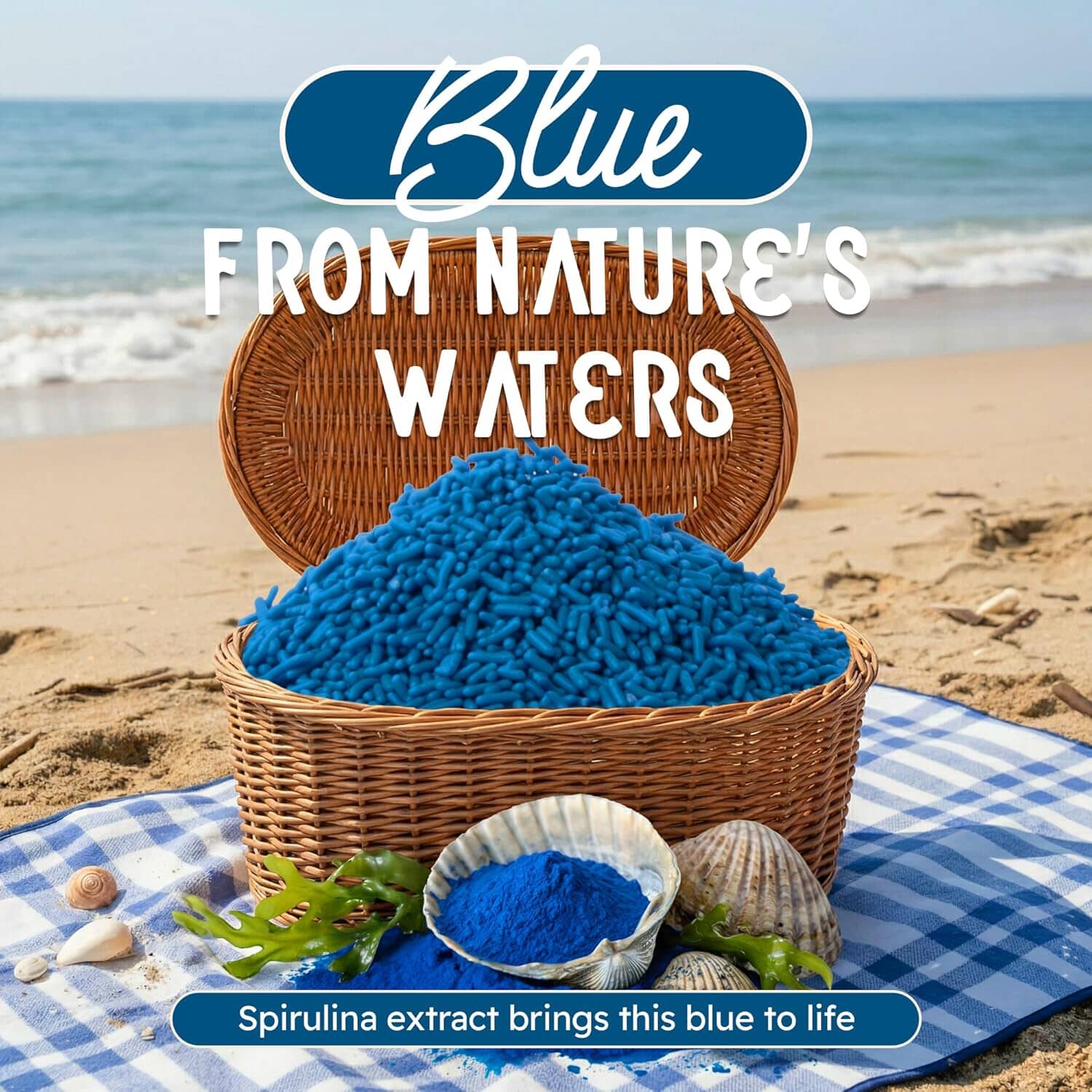 Snackathon Natural Dye-Free Blue Sprinkles for Baking & Decorating (Jimmies) Snackathon 