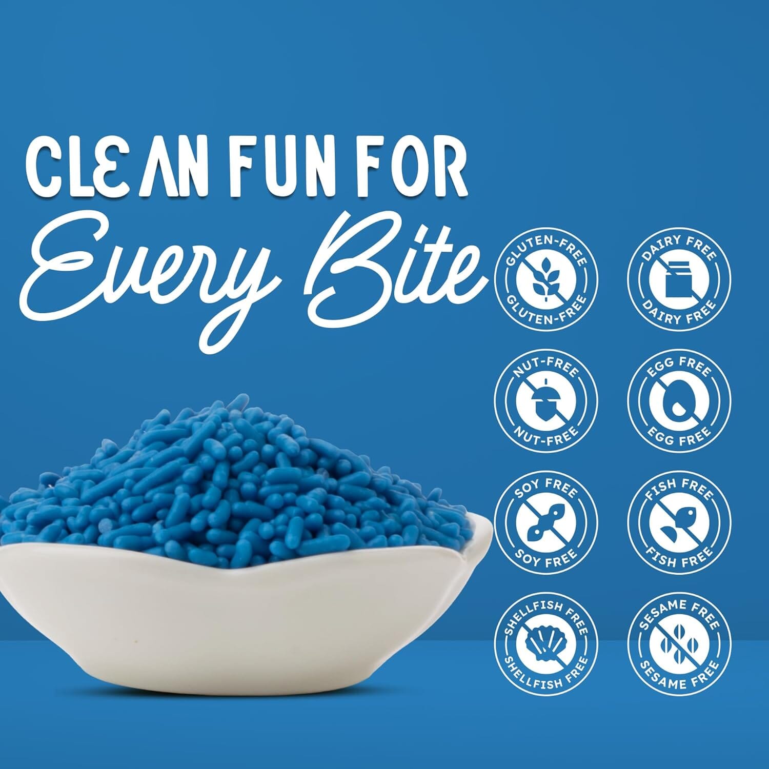 Snackathon Natural Dye-Free Blue Sprinkles for Baking & Decorating (Jimmies) Snackathon 