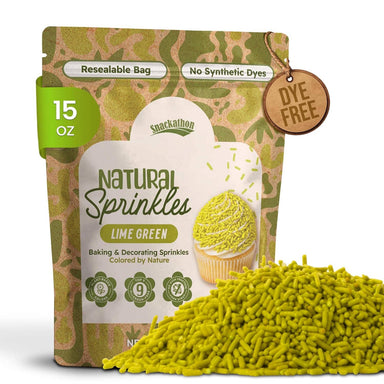 Snackathon Natural Dye-Free Green Sprinkles for Baking & Decorating (Jimmies) Snackathon 15 Ounce 