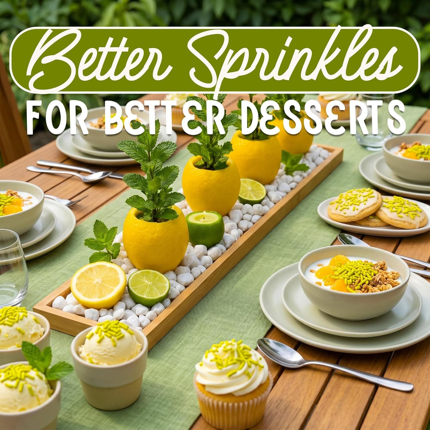 Snackathon Natural Dye-Free Green Sprinkles for Baking & Decorating (Jimmies) Snackathon 