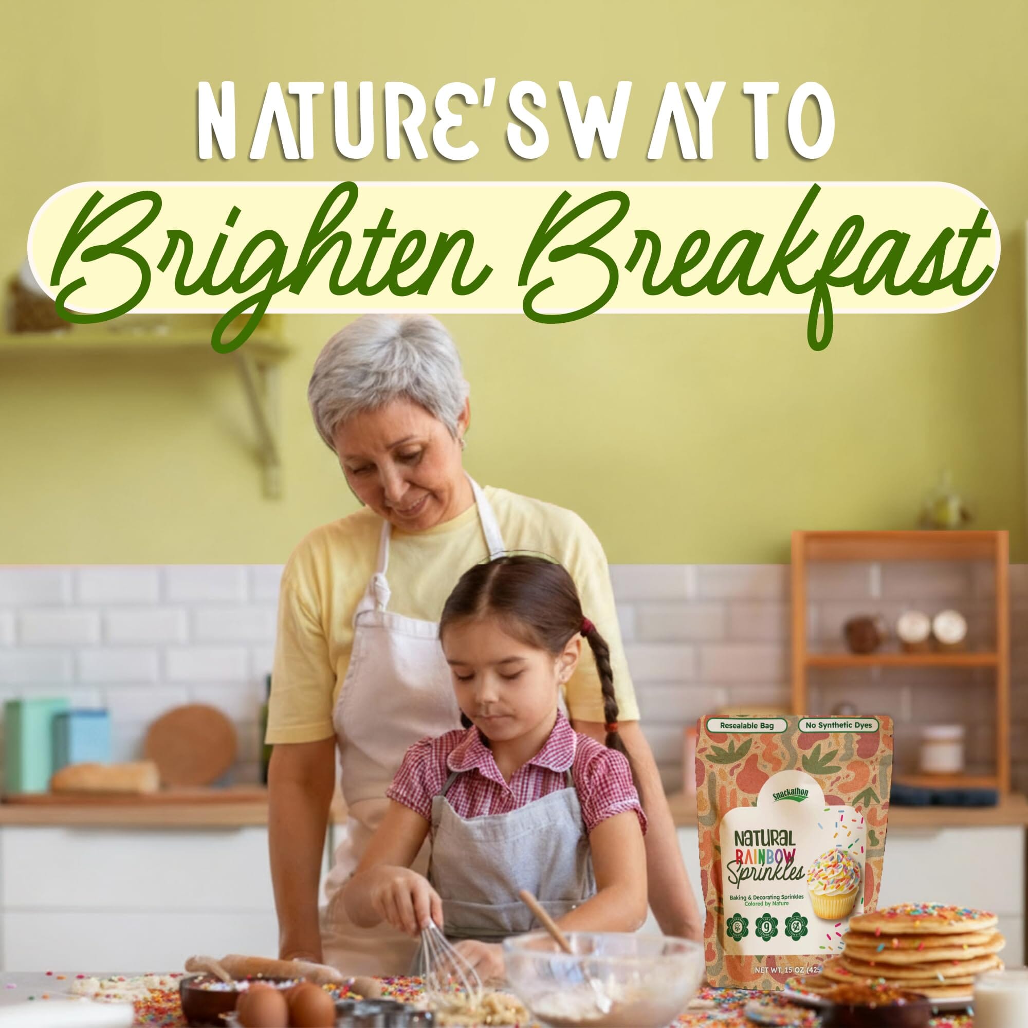 Snackathon Natural Sprinkles – Dye-Free Rainbow Jimmies, Various Sizes Snackathon 