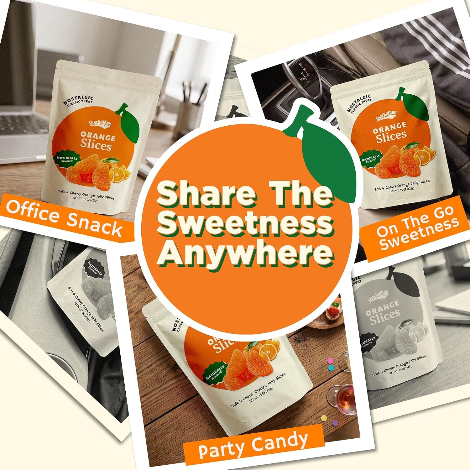 Snackathon Orange Slices Candy, Soft & Chewy Slices Snackathon 