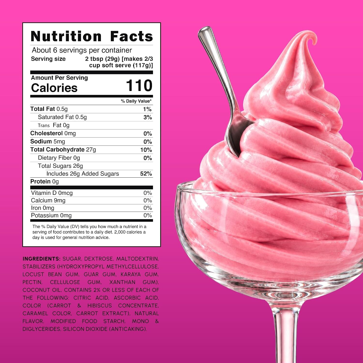 Snackathon Raspberry Soft Serve Ice Cream Mix, Dairy Free Gluten Free Powder Mix Snackathon 