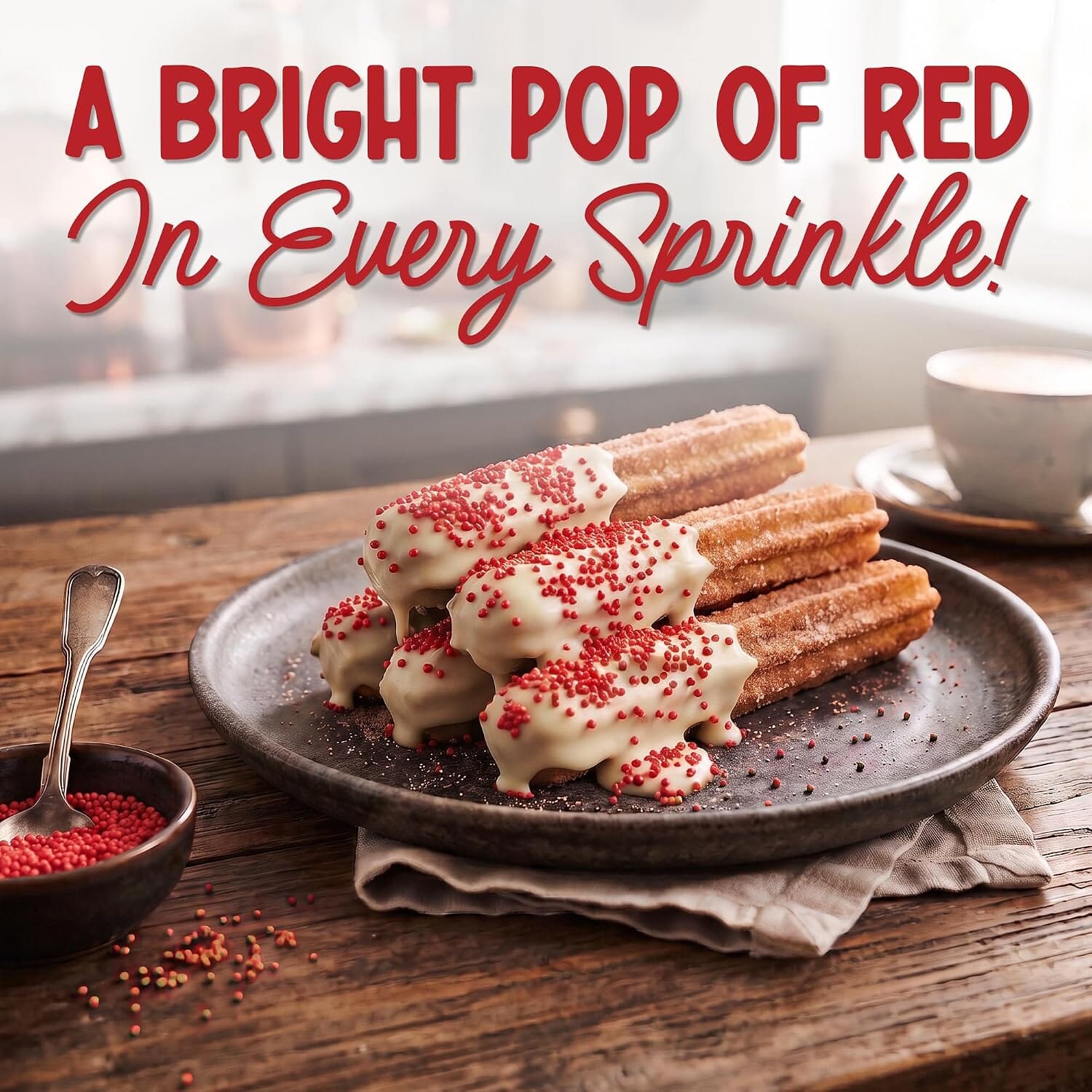 Snackathon Red Nonpareils Sprinkles, 7 oz, Festive Red Sugar Dot Sprinkles Snackathon 