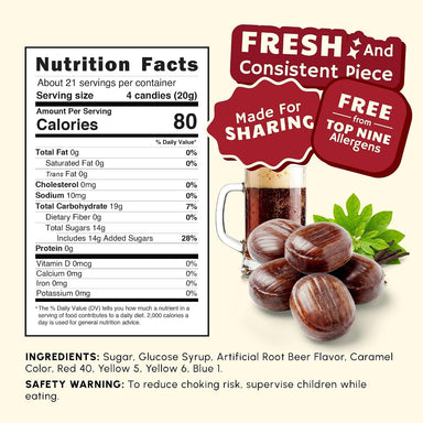 Snackathon Root Beer Barrels Hard Candy, Classic Barrel Shape Snackathon 