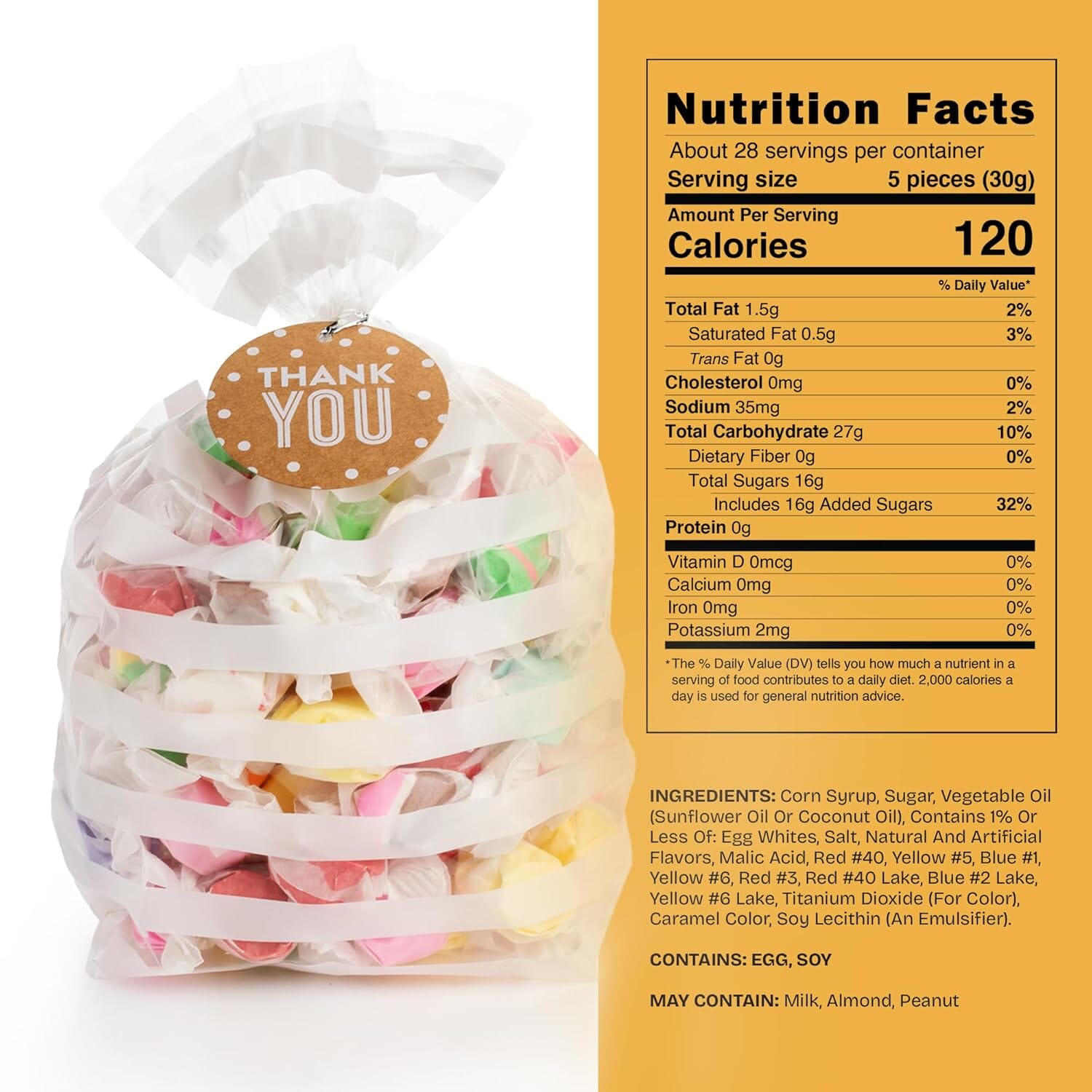 Snackathon Salt Water Taffy Assorted Mix – 2 Pound Box Snackathon 