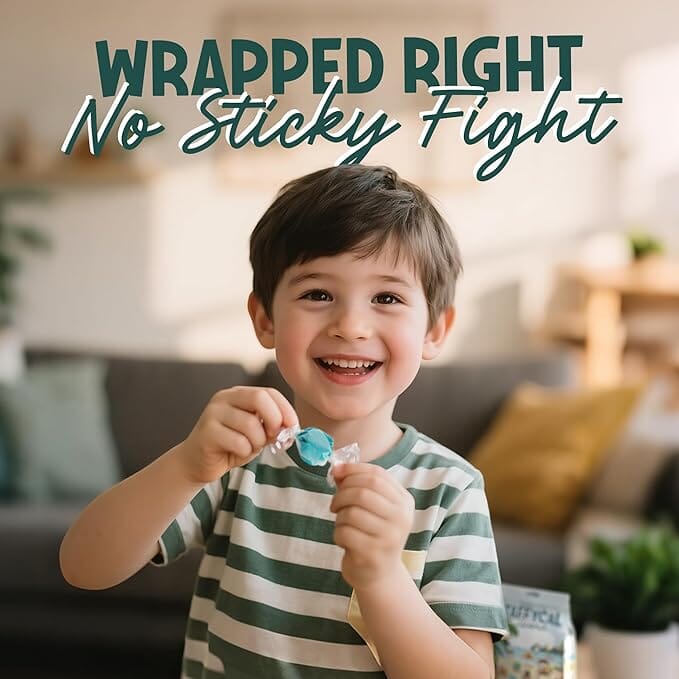 Snackathon Salt Water Taffy Assorted Mix – Taffycal Island Edition, 10-Flavor Tropical Variety, Individually Wrapped Soft & Chewy Gourmet Candy, Unique 7 oz Themed Bag for Gifting Snackathon 