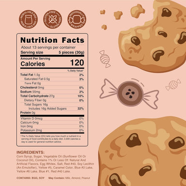 Snackathon Salt Water Taffy Single Flavor, Cookie Dough, Bulk Individually Wrapped Gourmet Candy, Soft & Chewy Sweet Treats, 15 oz Resealable Bag Snackathon 