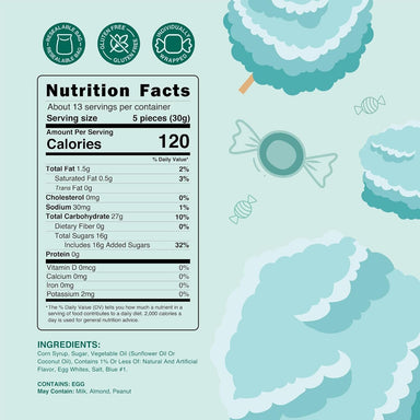 Snackathon Salt Water Taffy Single Flavor, Cotton Candy, Bulk Individually Wrapped Gourmet Candy, Soft & Chewy Sweet Treats, 15 oz Resealable Bag Snackathon 