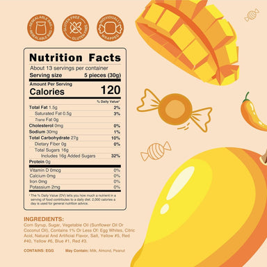 Snackathon Salt Water Taffy Single Flavor, Mango Chili, Bulk Individually Wrapped Gourmet Candy, Soft & Chewy Sweet Treats, 15 oz Resealable Bag Snackathon 