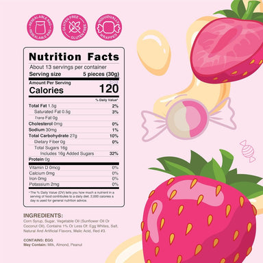 Snackathon Salt Water Taffy Single Flavor, Strawberry Creme, Bulk Individually Wrapped Gourmet Candy, Soft & Chewy Sweet Treats, 15 oz Resealable Bag Snackathon 