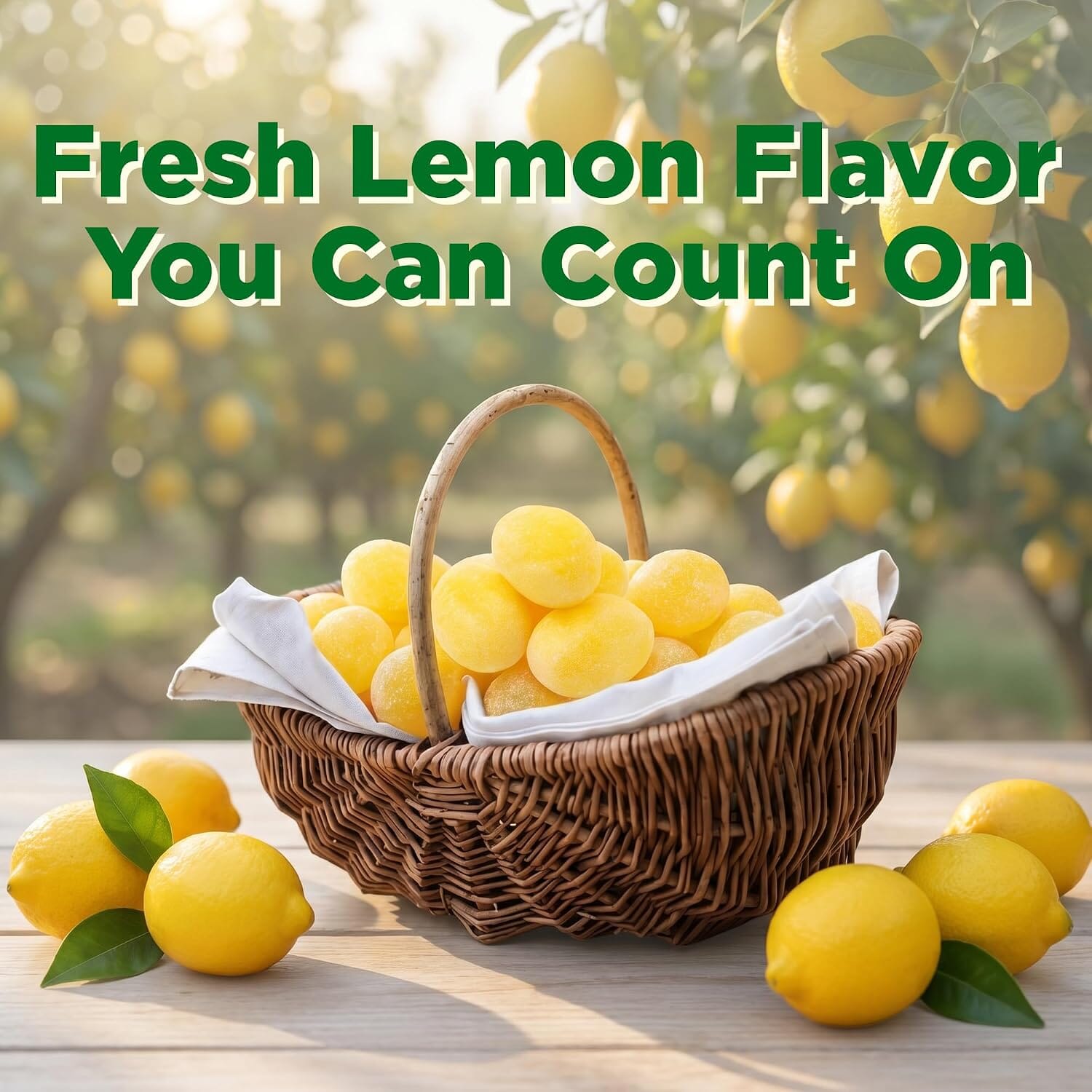 Snackathon Sanded Lemon Drops Hard Candy, Naturally Flavored Snackathon 